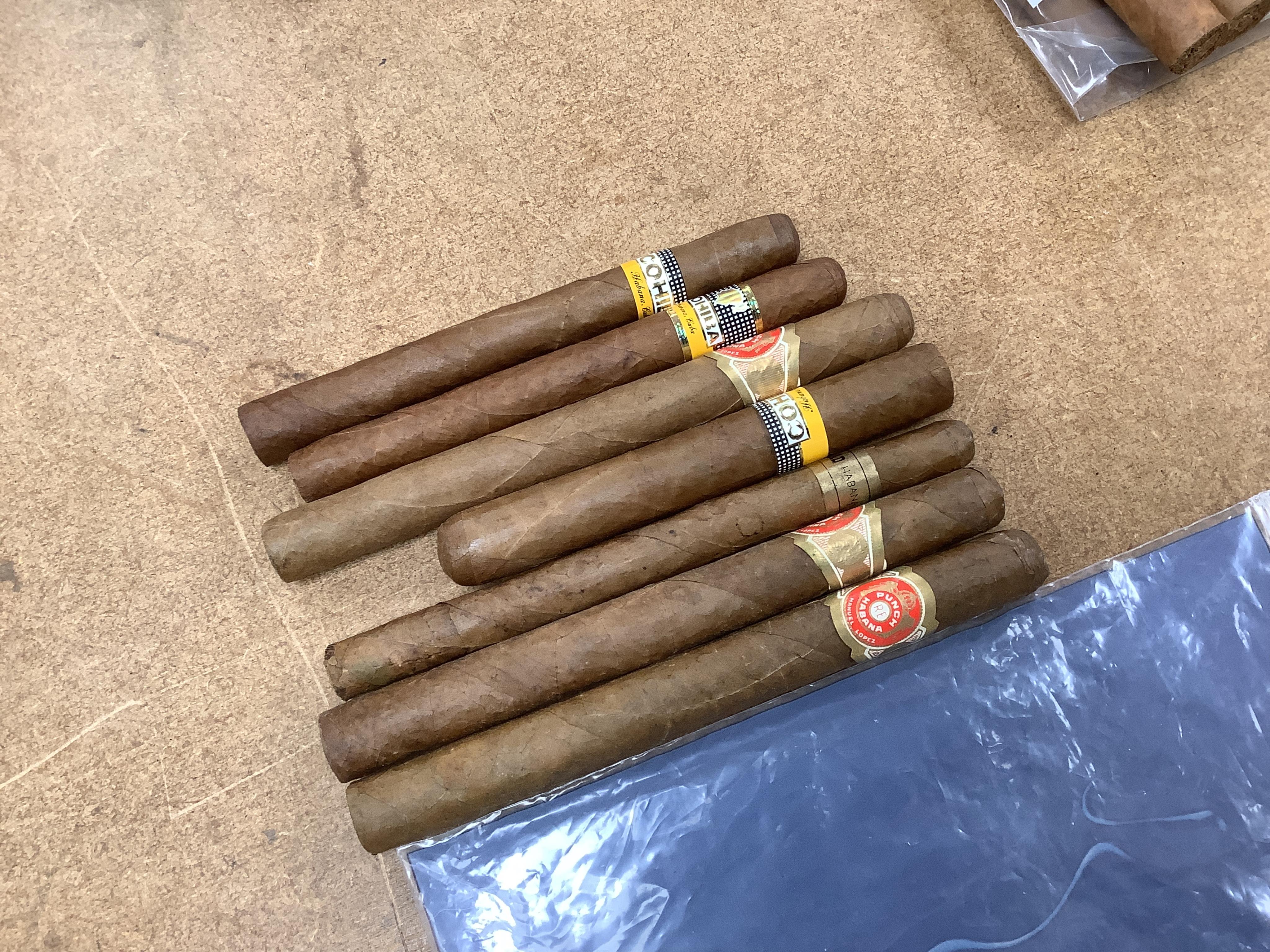 A collection of various Cuban cigars